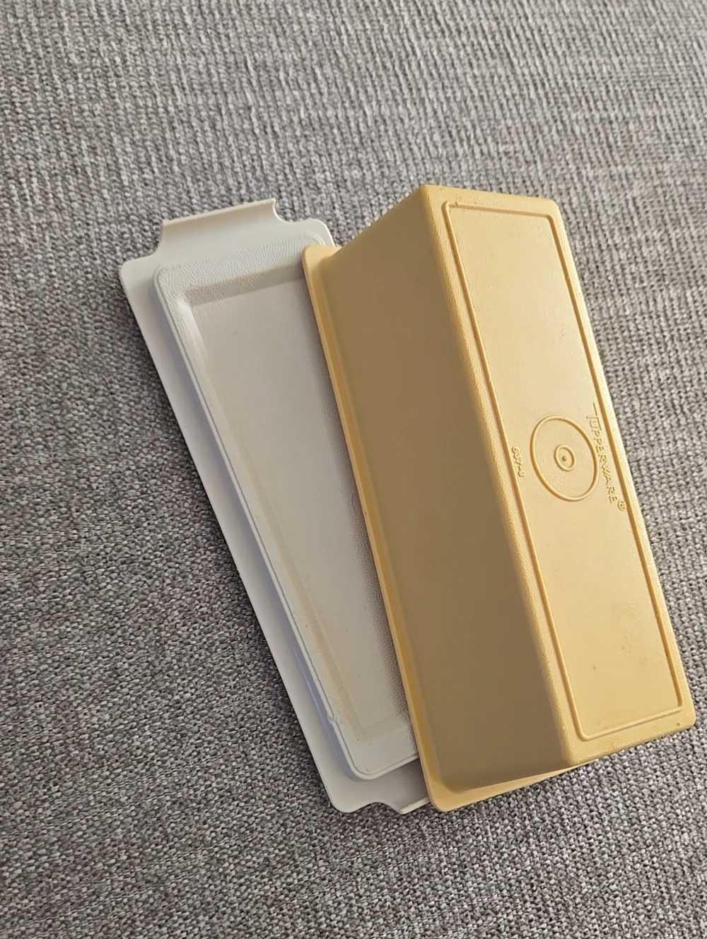 Vintage Tupperware Single-Stick Butter Dish from 1970s Top Bottom 2 Piece Vtg